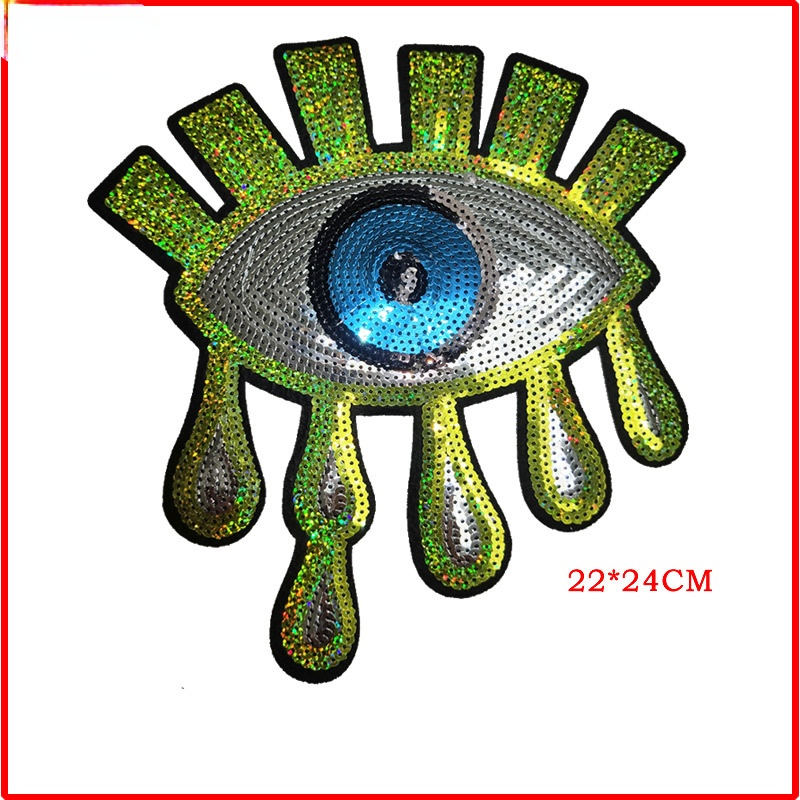 Pailletten-Applikationsflicken, mehrfarbig, glitzernde Augen, Pailletten-Tuch, Paste, Farbe ändern, DIY-Handwerk, Mantel zum Aufnähen, für Kinder-Dekoration – Detail 4