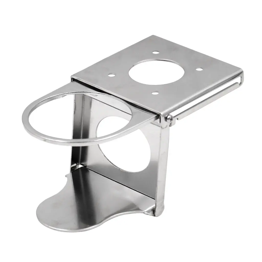 Stainless Steel Adjustable Folding Cup Drink Holder for Marine/Boat/Caravan/Car