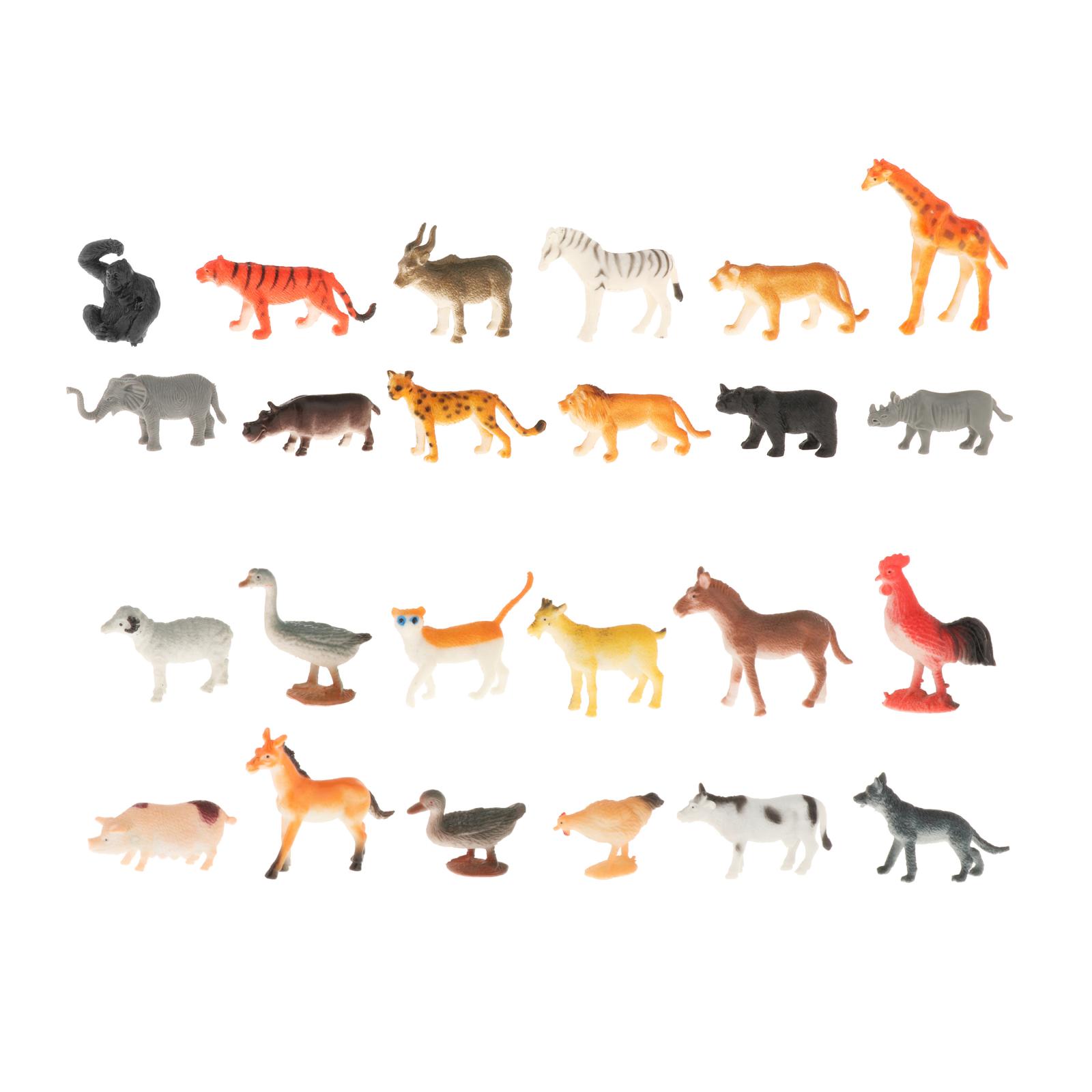 Montessori Wildlife Animal Match Cards and Figurines, Matching Game Learning Toy, Language Materials