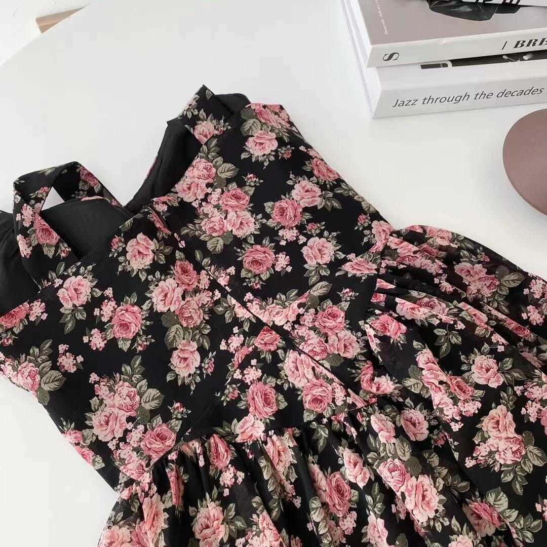 vestidos sem mangas das mulheres retro ajuste floral verão casual mini magro high street vestidos femininos bonitos das senhoras ulzzang arco diário novo