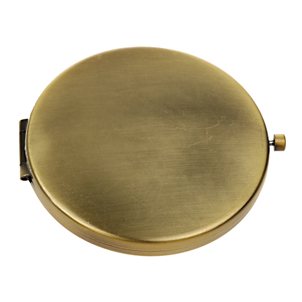 Ancient Bronze Alloy Folding  Compact Mirror Magnifying Makeup Tool