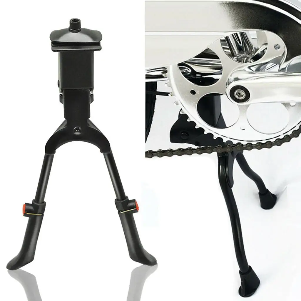 Double Leg Bicycle Bike Kickstand Center Kick Stand Mount Bicycle Stand Fits 26