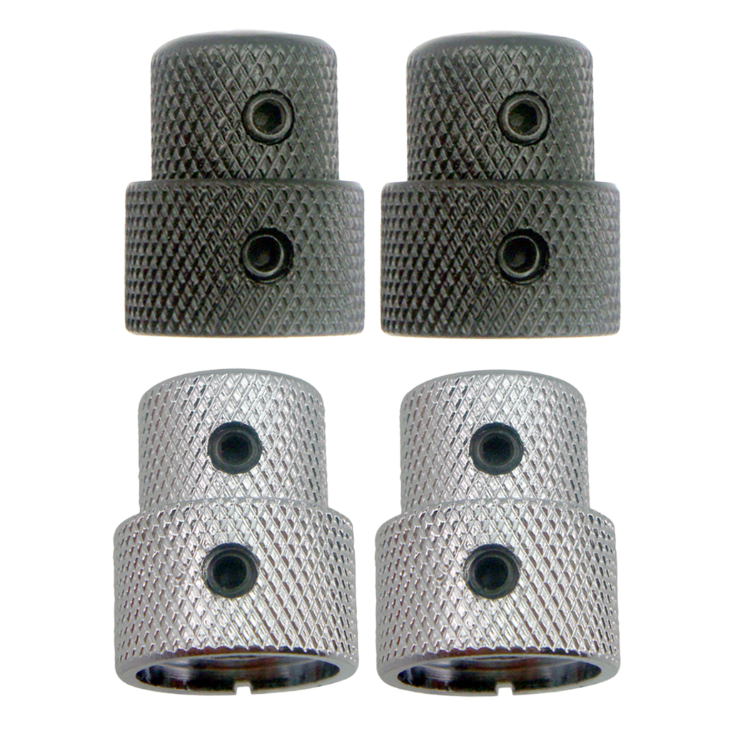 Tooyful Silver 2 Pieces Double Layer Volume Tone Cylinder Control Knobs Caps Buttons for Electric Guitar Bass Replacement Parts