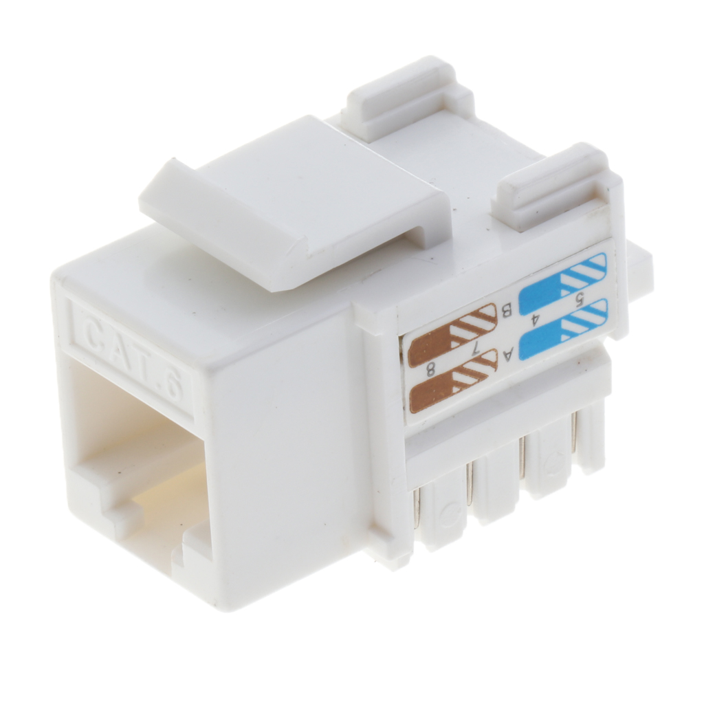 RJ45 Cat6 Keystone  Ethernet Punch Down Cat6 Network Module Adapter - 10 pack