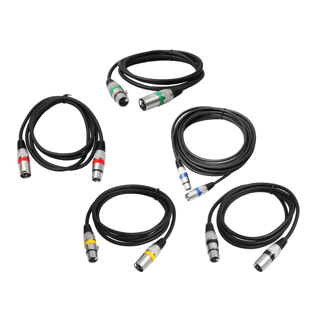 Durable 5PCS PVC XLR Male to Female Guitars Stereo Amplifier Audio Cables Cords 300cm/9.84ft
