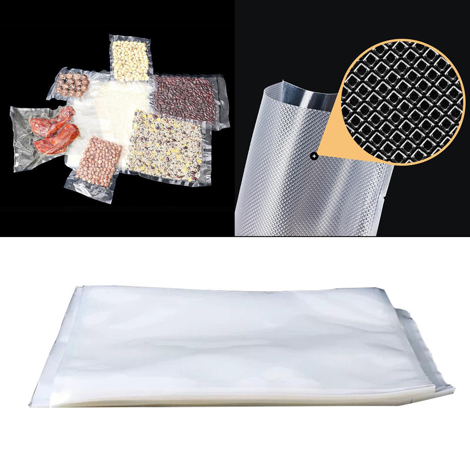 100Pcs Food Storage Bags Heat Freezer Bags Cookie Bags for Fruit Veggies 300x250mm