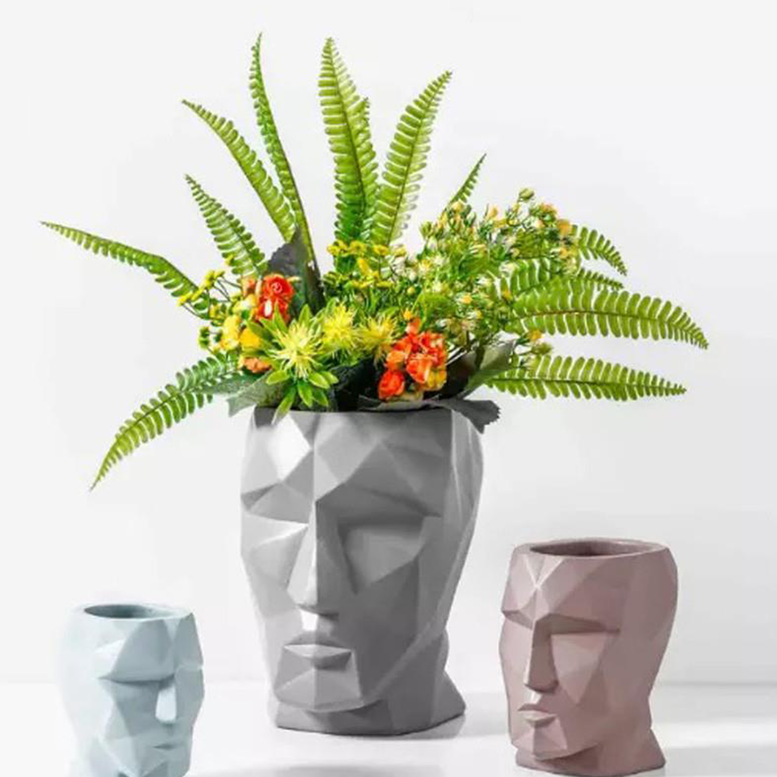 Portrait Face Head Flower Pot Dried Flowers Decorative Vase Plant Pots Home