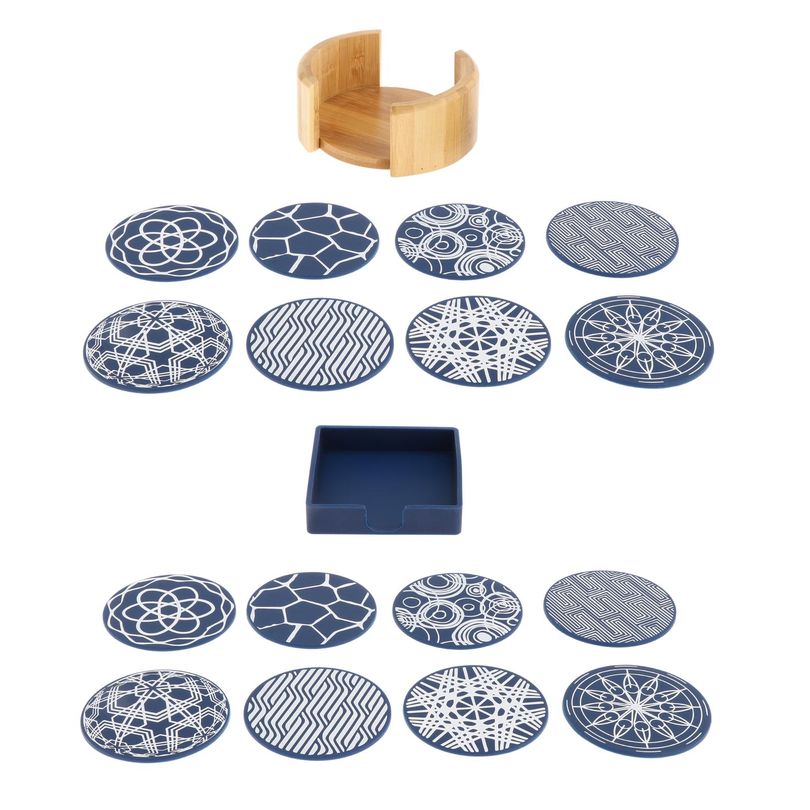 8piece Drinks Coasters Kitchen Cup Pads Coaster Holder Home Decoration