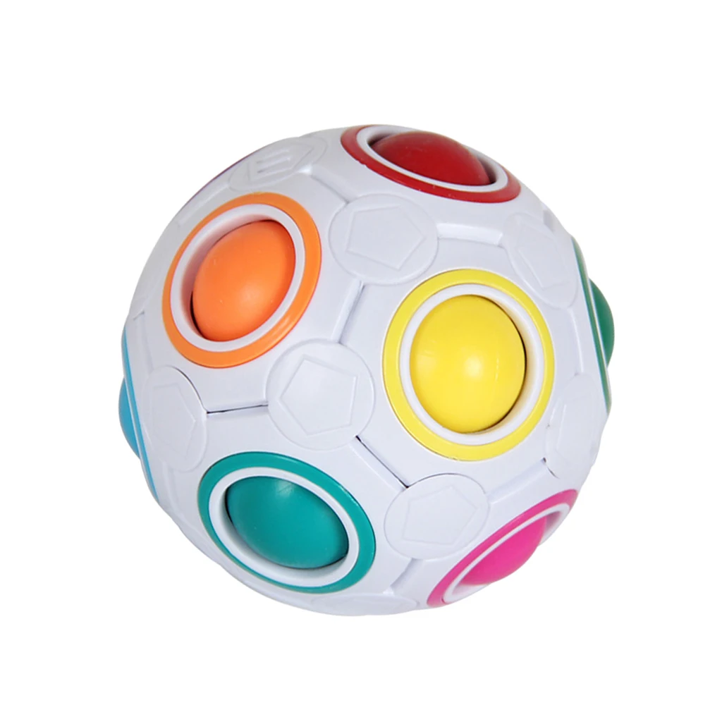 7cm  Rainbow Puzzle Ball Football Cube Built-in Buckle Decompression Educational Toy Puzzle Soccer Adult Stress Reliever