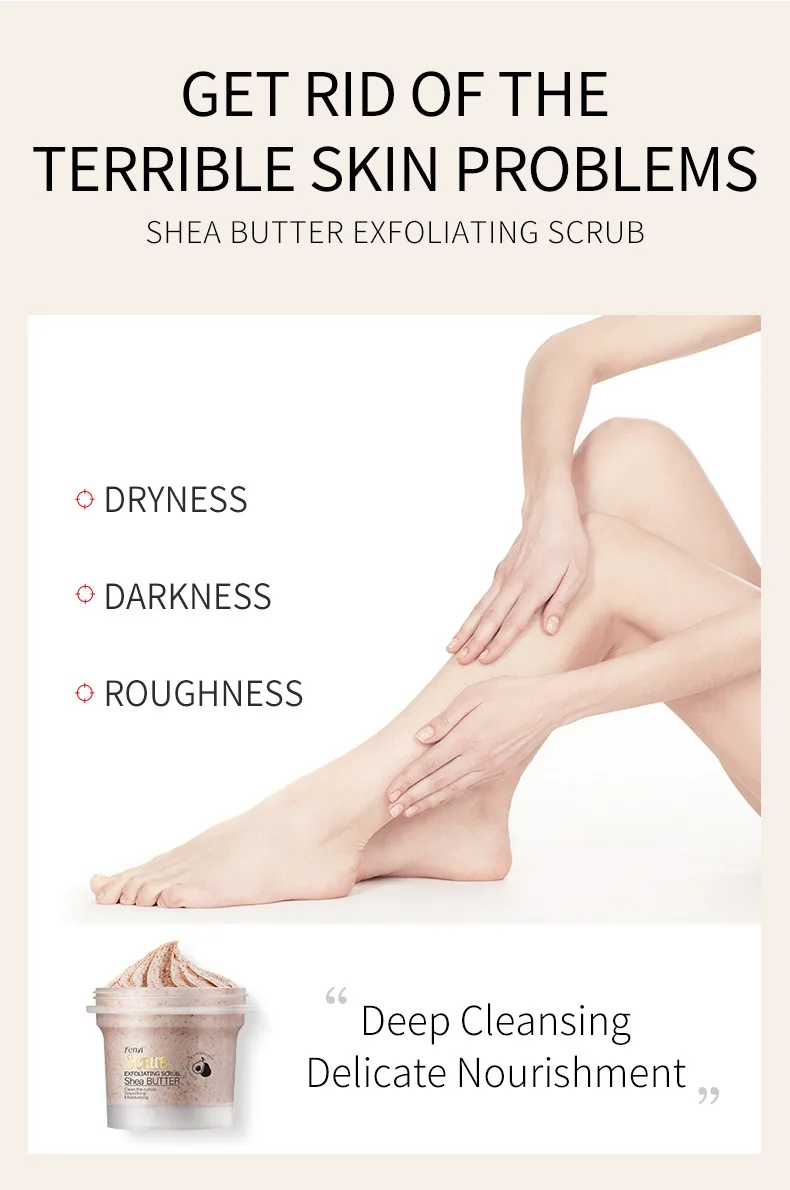 Shea Butter Body Scrub Hydrating Exfoliating Scrub Lotion Deep Cleansing Cutin Refine Pores Scrub Remove Dead Skin 100g