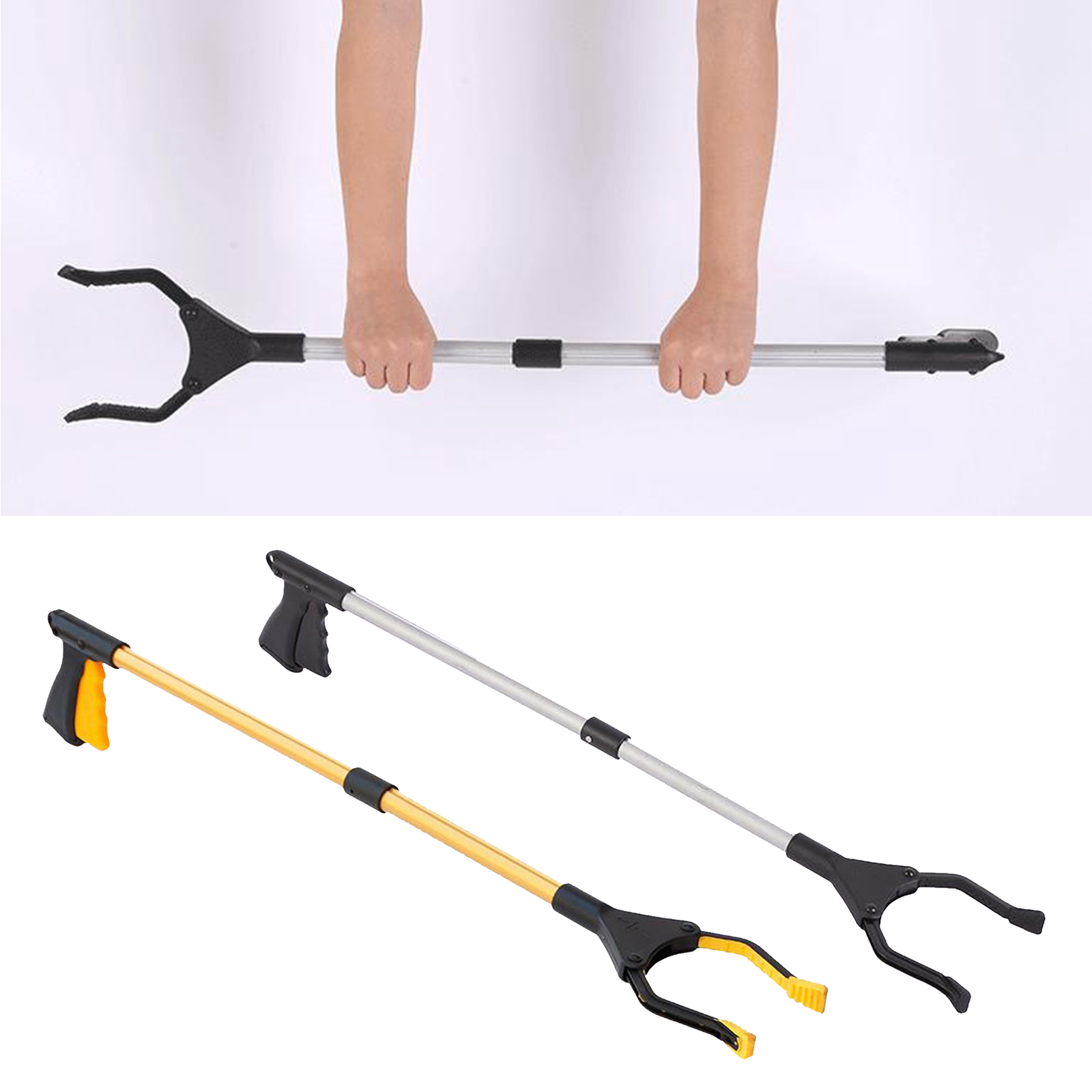 Aluminum Alloy Grabber Tool Trash Pick Up Stick Hand Grip Reach Litter Reacher