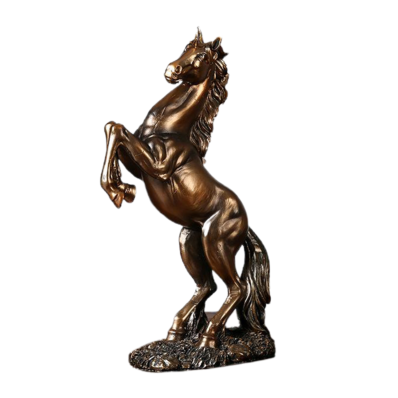 Horse Statue Figurines - Resin Standing Fighting Horse Sculpture Home Office Decoration Tabletop Decor Ornaments