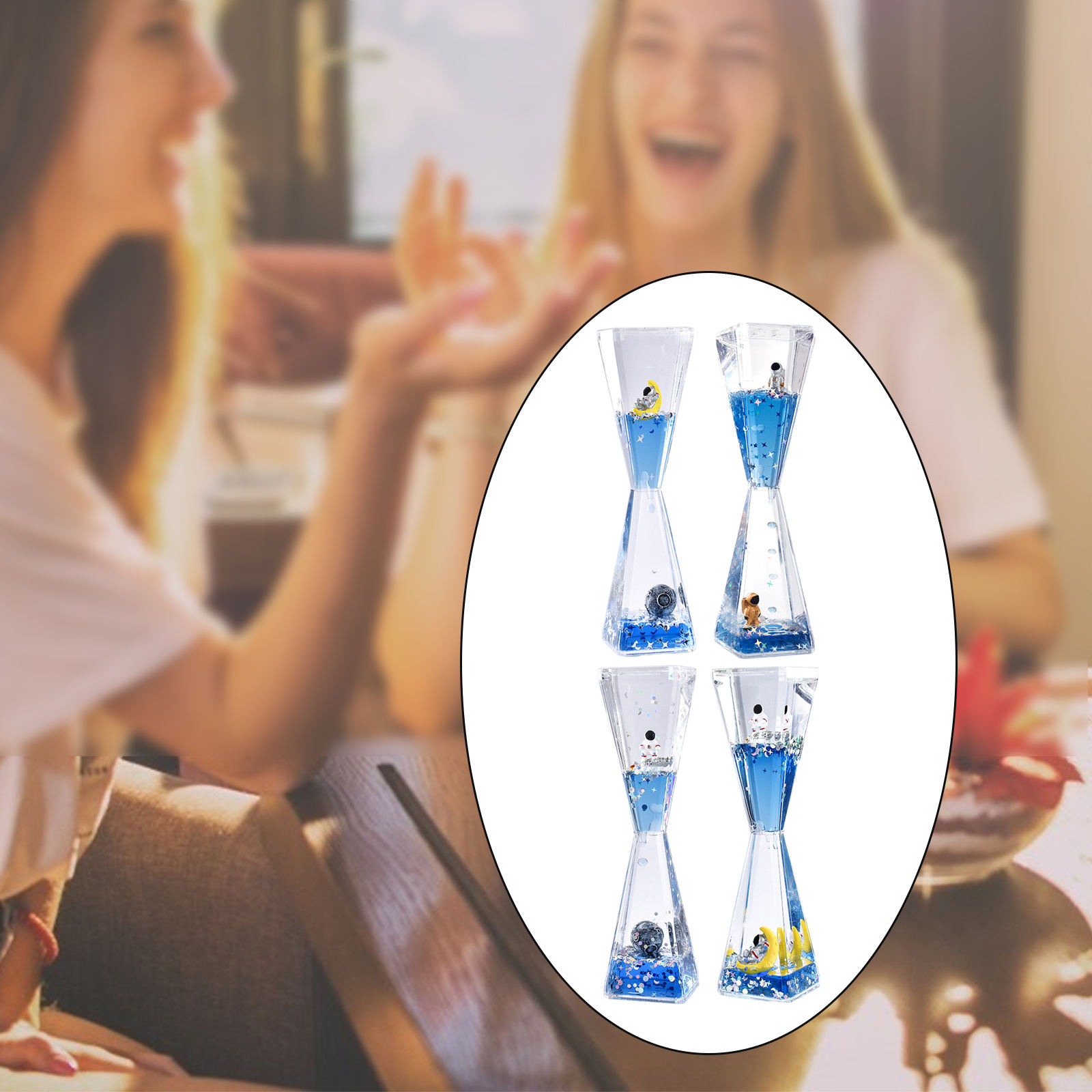 Mysterious Flowing Liquid Decompression Hourglass Watch Accessories