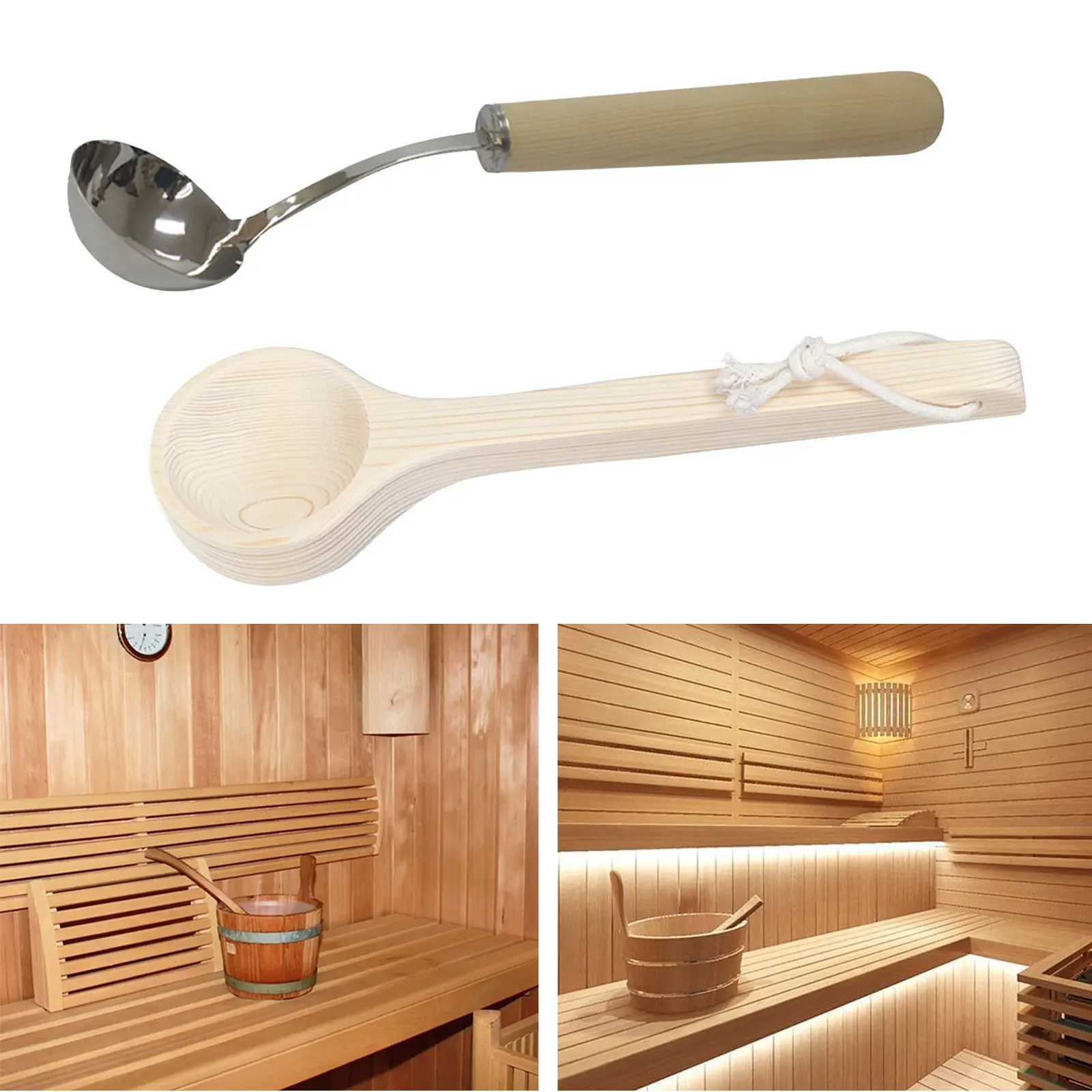 Portable Water Spoon Household Spoon for Home Sauna Room Kitchen Hotel Fitness and Body