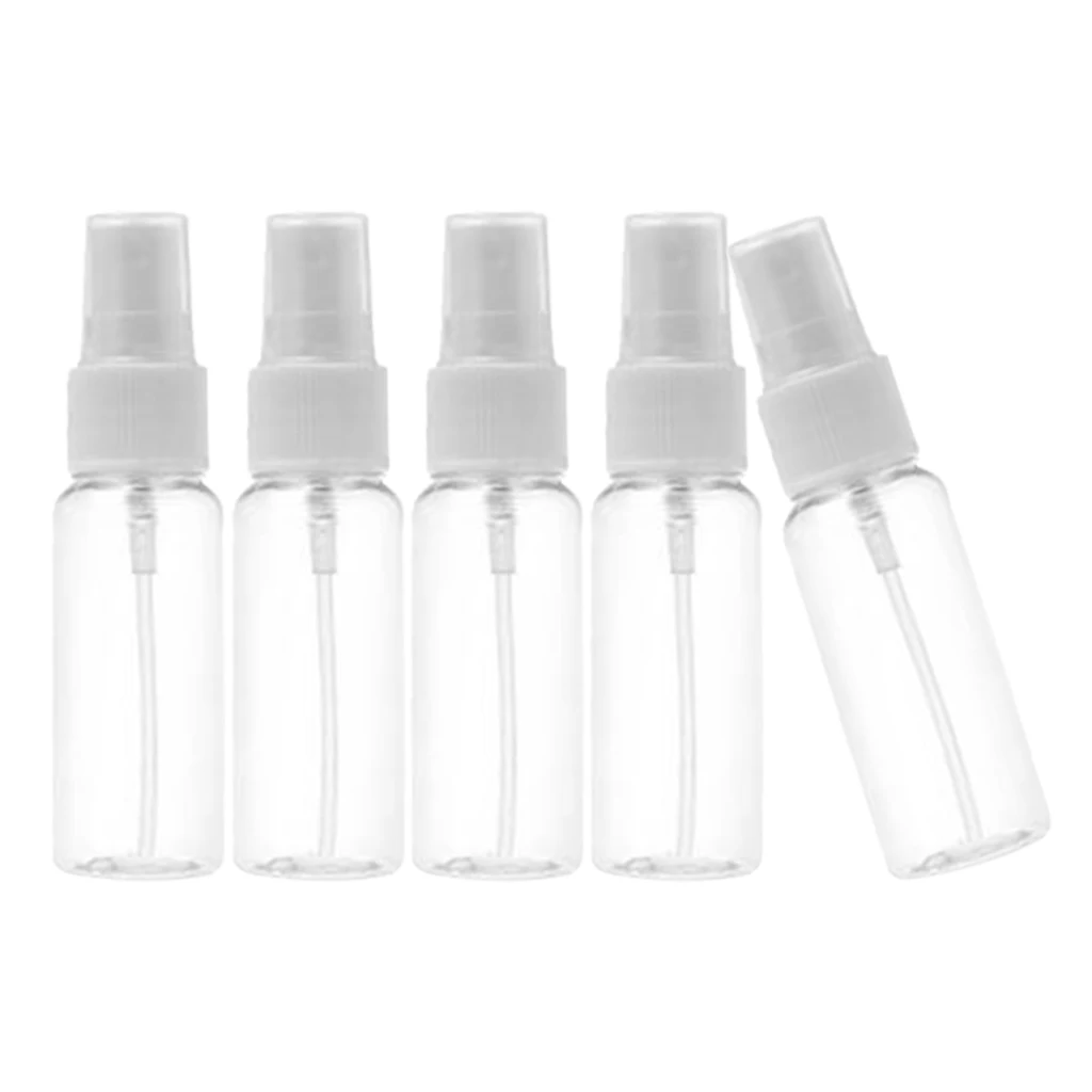 5 Pack Spray Bottles, Empty Transparent Fine Mist Container Spray Bottles Set 10-100ml