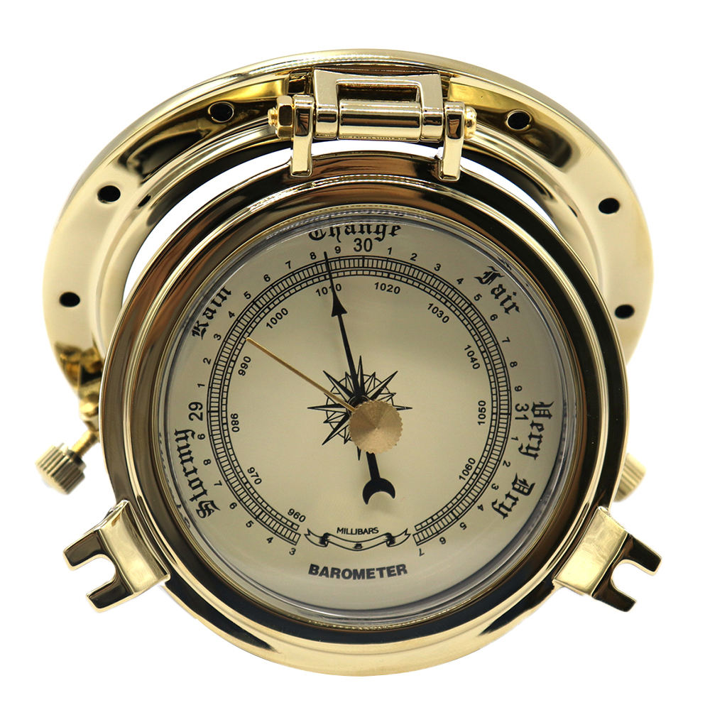 Gold Marine Boat RV Yacht Rome Vintage Barometer Air Gauge for Navigation