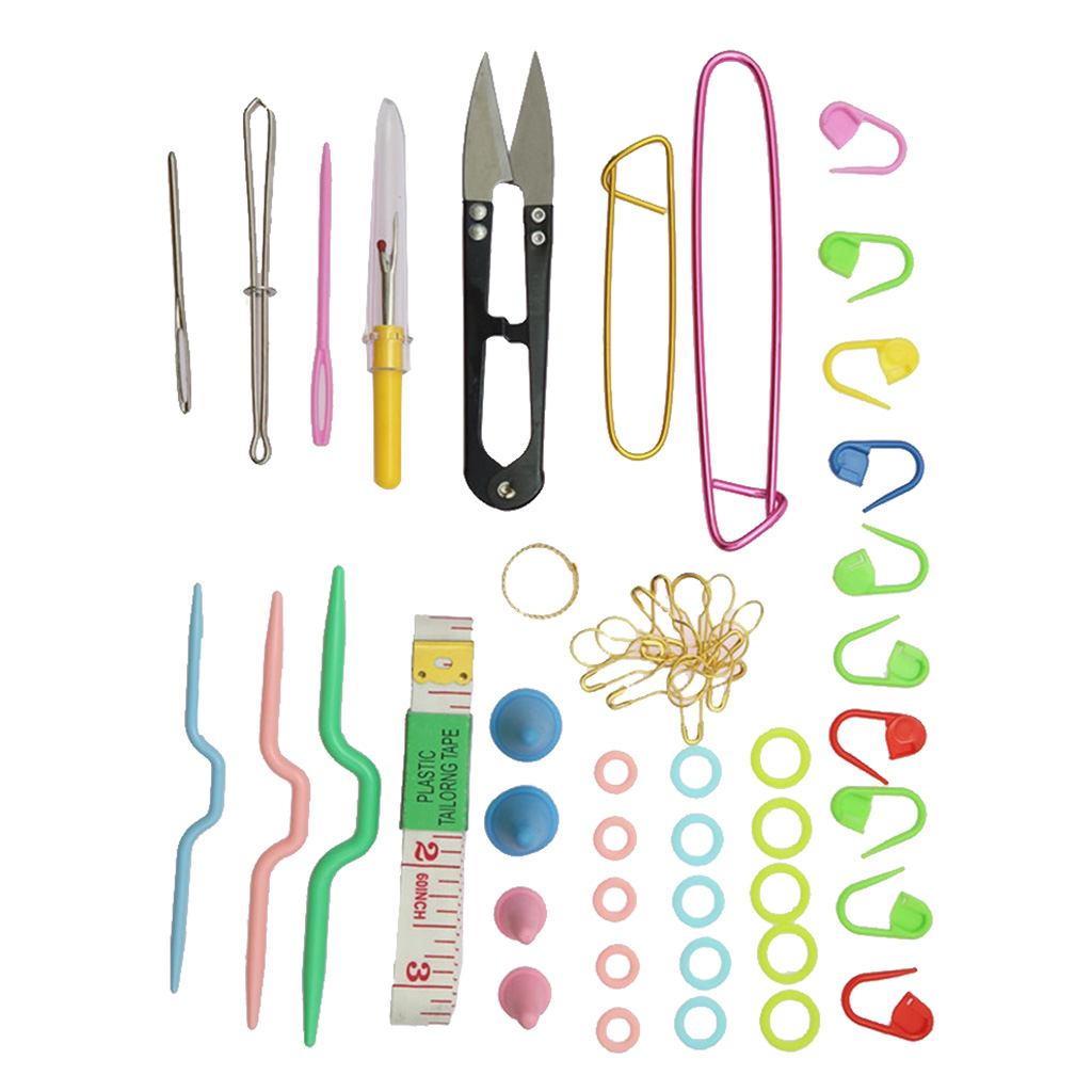 57 Pieces Basic Knitting Tools Crochet Needle Accessories Supplies With Case Knit Kit