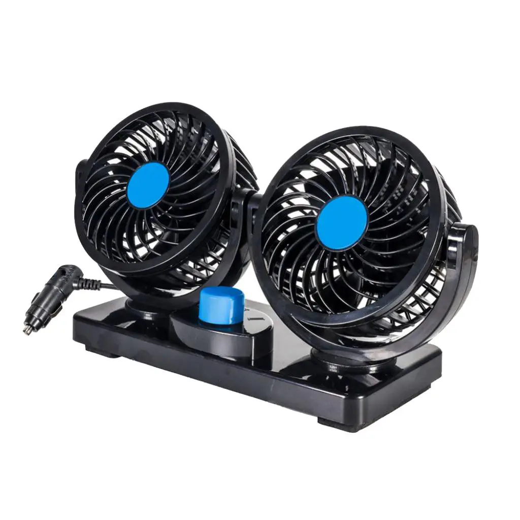 4 Inch 12V Car Truck SUV  Air Vent Dual Head Electric Fan Cooling System