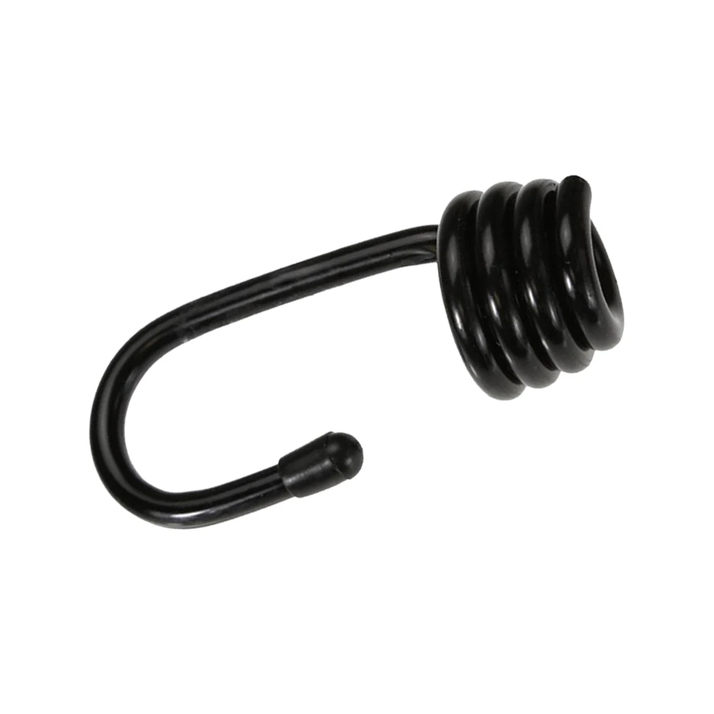 Prettyia 2pcs Plastic-coated Bungee Shock Cord Hook Spiral Wire Hooks End