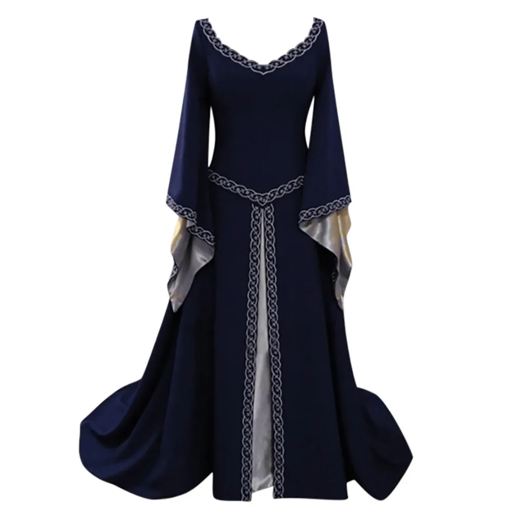 Vestido de princesa medieval para mulheres, trajes