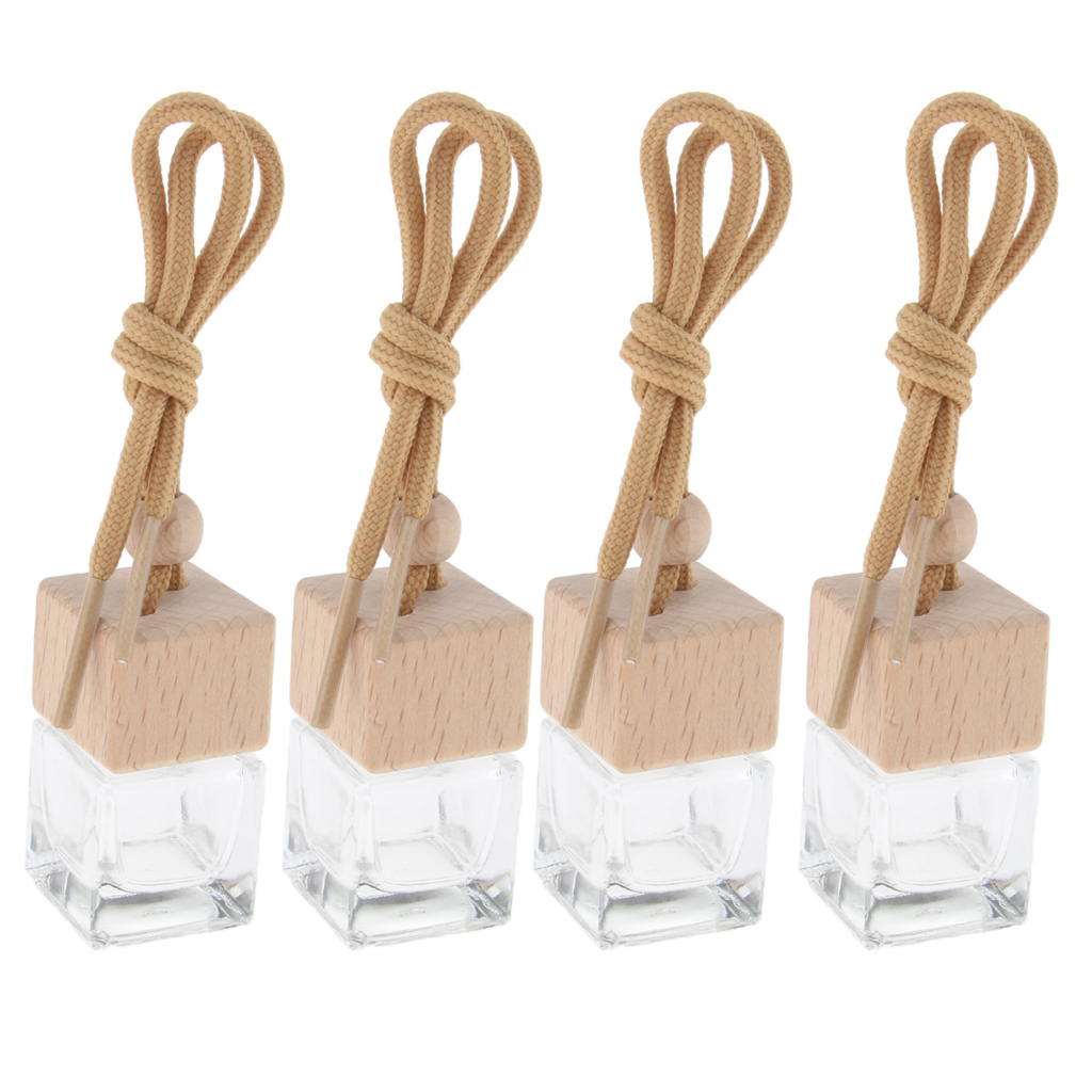 4Pcs 6ml Empty Car Hanging Perfume Bottle Diffuser Air Freshner Ornament