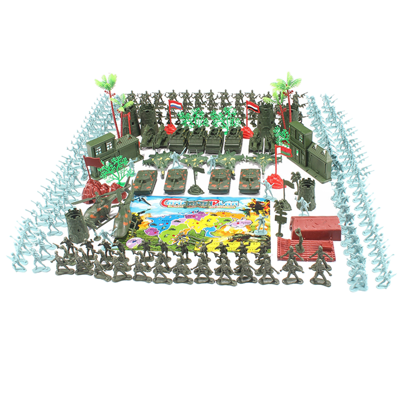 280pcs  War Simulation Ancient Soldier Static Army Figures Model Toy