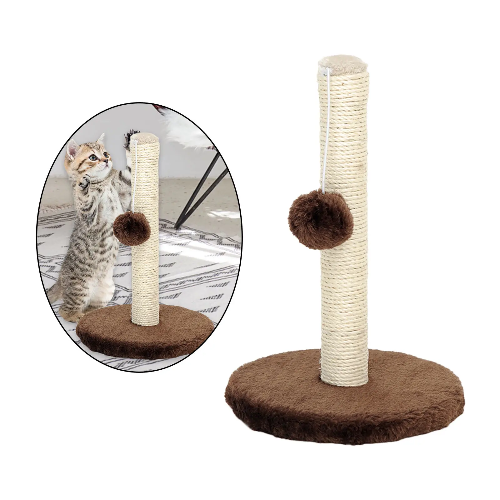 Cat Scratching Post, Kittens Large Medium Cats Scratcher with Dangling Ball to Save Your Furniture, Cat Scratch Pillar Tree