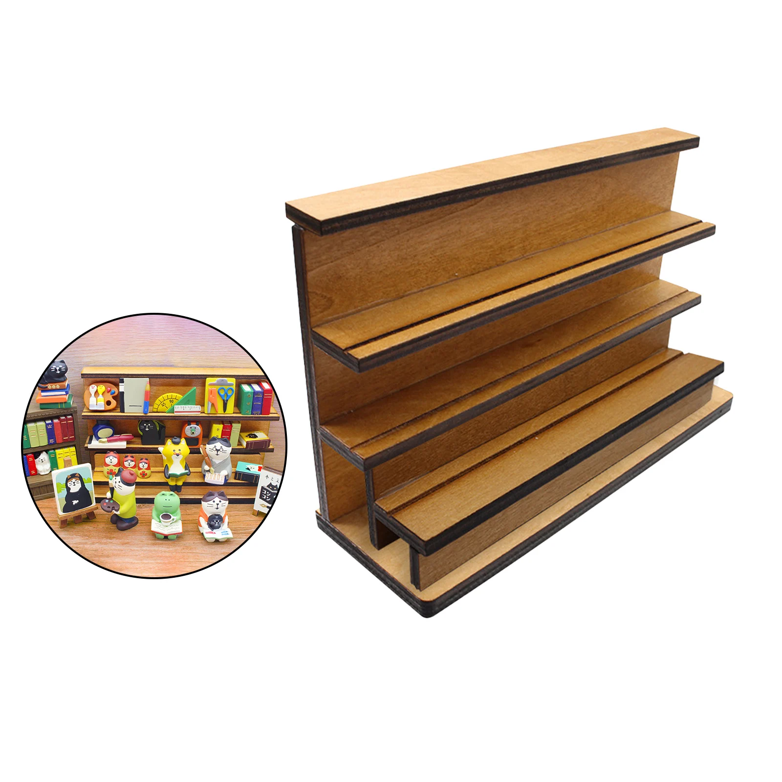Wooden Display Storage Rack for 12th Dollhouse Furniture Decoration Toys DIY