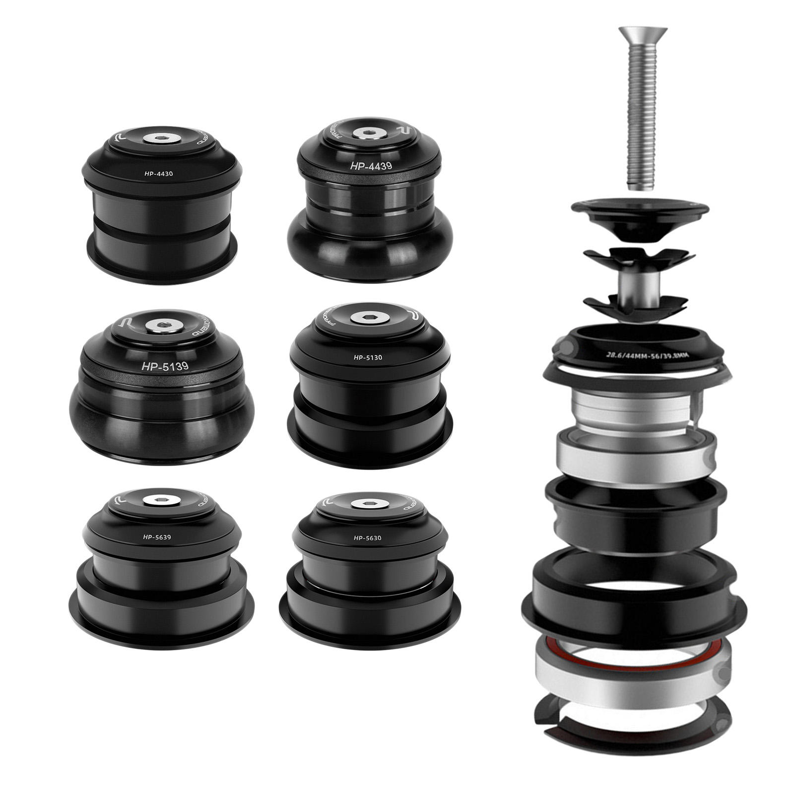 Bicycle Headset 44mm to 56mm Straight Fork Steering Bearing Headset 1-1/8Tapered Head Tube MTB Frame