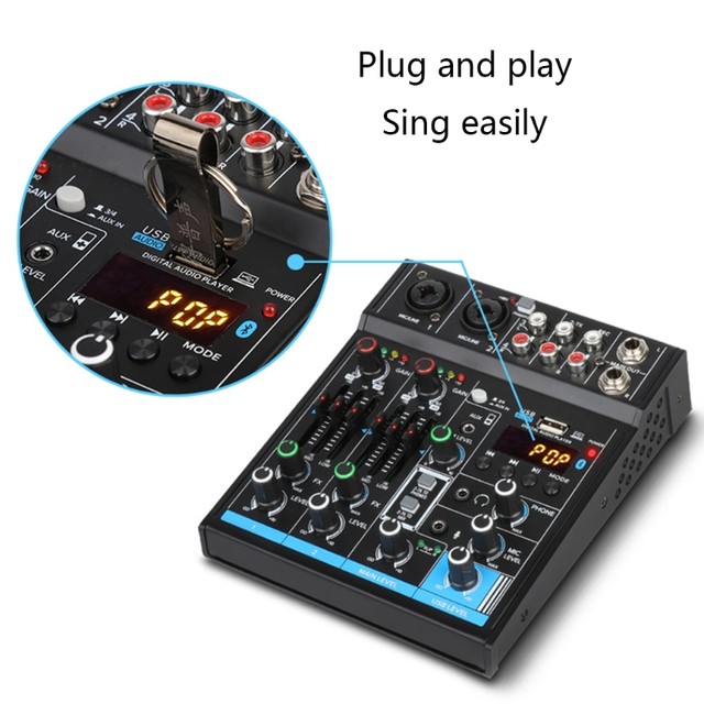 Mini Mixer Console di missaggio audio portatile digitale professionale con  scheda audio e funzione compatibile con Bluetooth - AliExpress