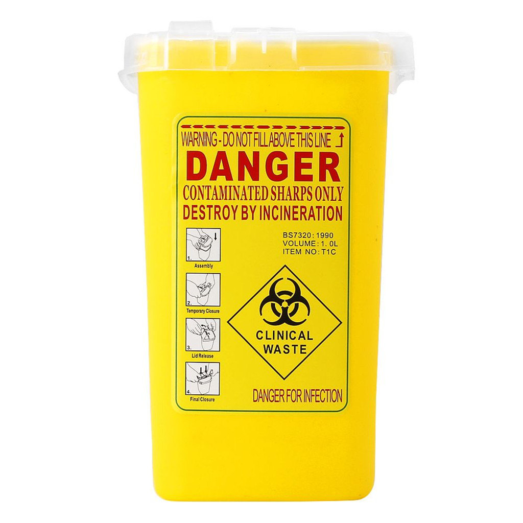Sharp Container Biohazard Needle Disposal    Waste Bin 1 Litre