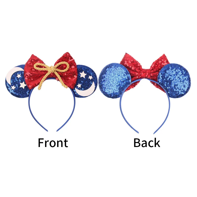 Fashion Mickey Minnie Ears Headband Star Moon Mouse Party Leopard Hairband Kids Sequin Bow Female Hair Accessories accessoriesbaby easter 