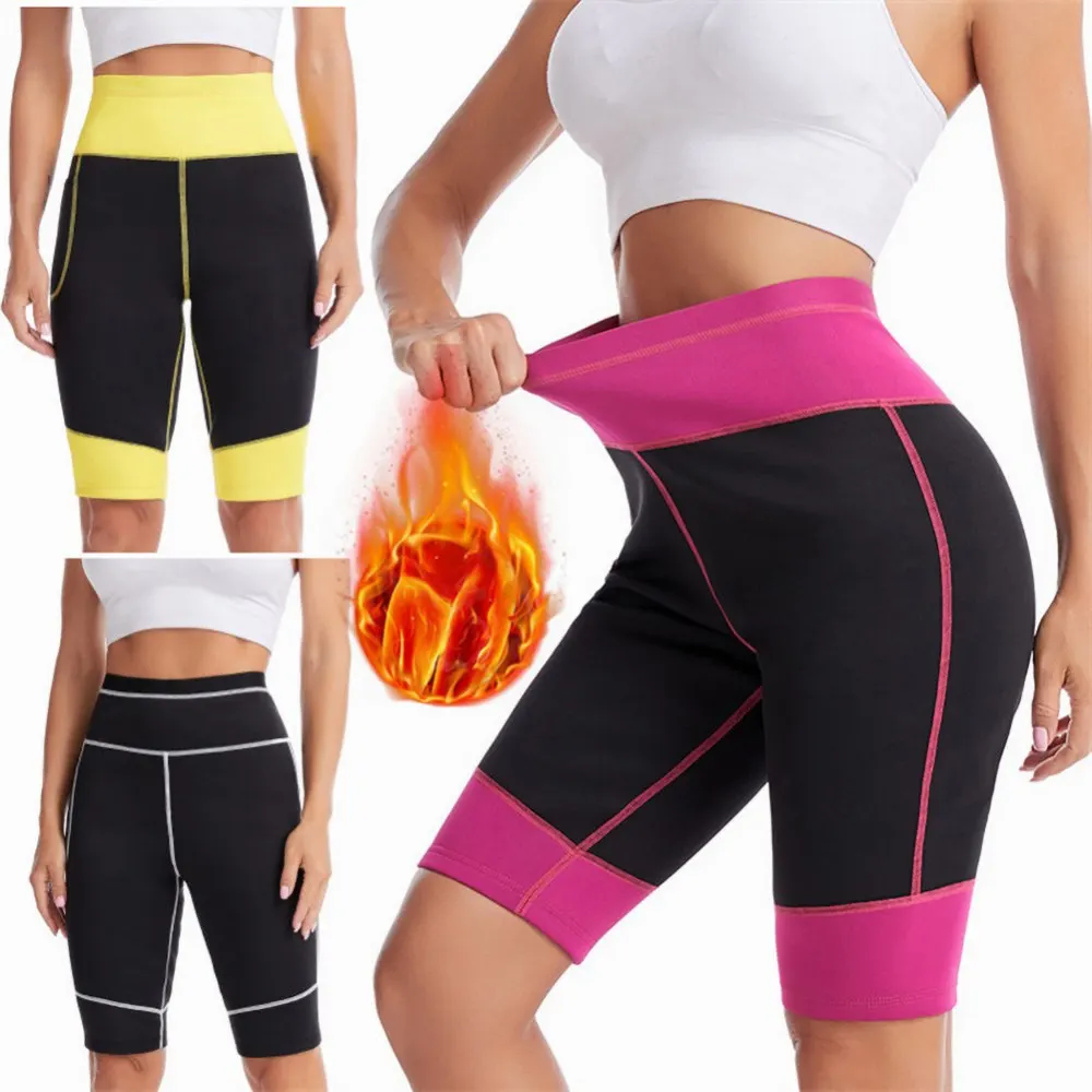 Sweat Sauna Pants with Side pocket  Bodybuilding Neoprene Capris Sports Trousers Fitness Pants Tight Running Shorts Cropped leonisa shapewear