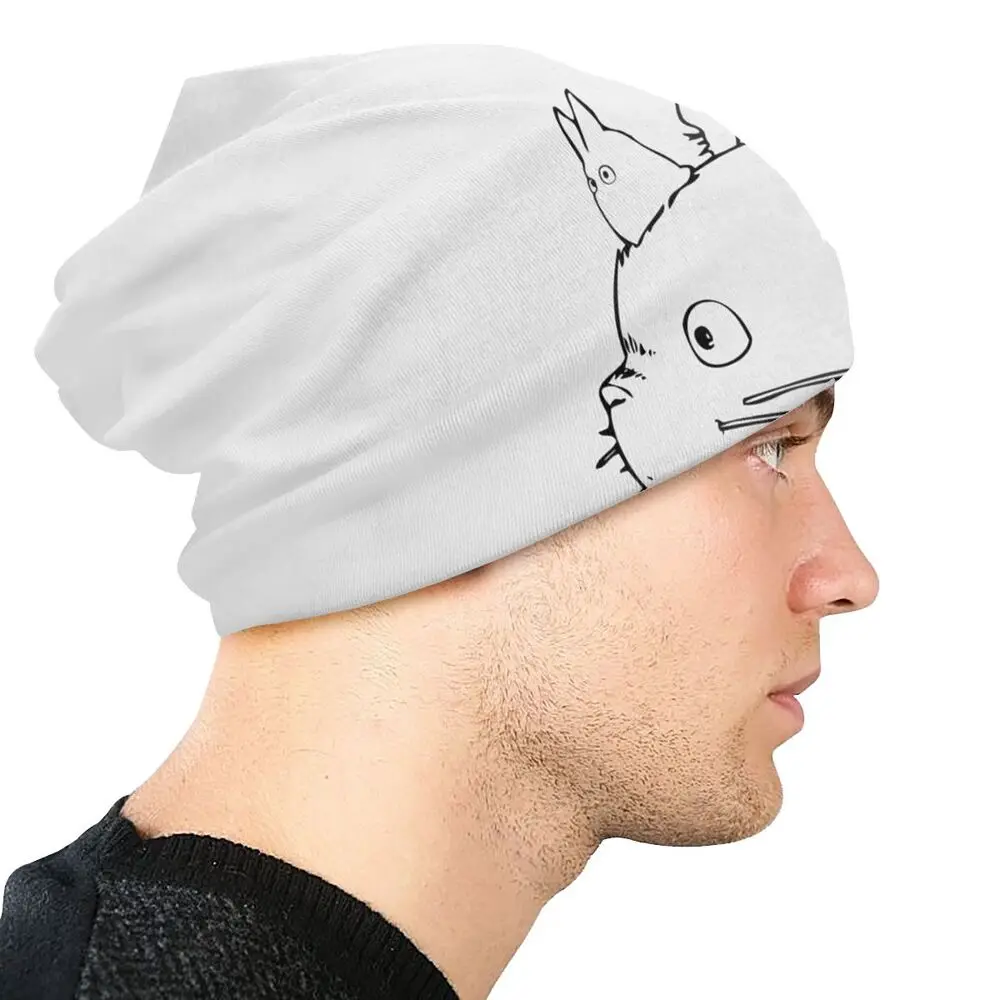 winter cap for men Totoro Cartoon Anime Hats Hip Hop Goth Street Skullies Beanies Cap unisex Men Women's Winter Summer Warm Dual-use Hats beanie skully hat