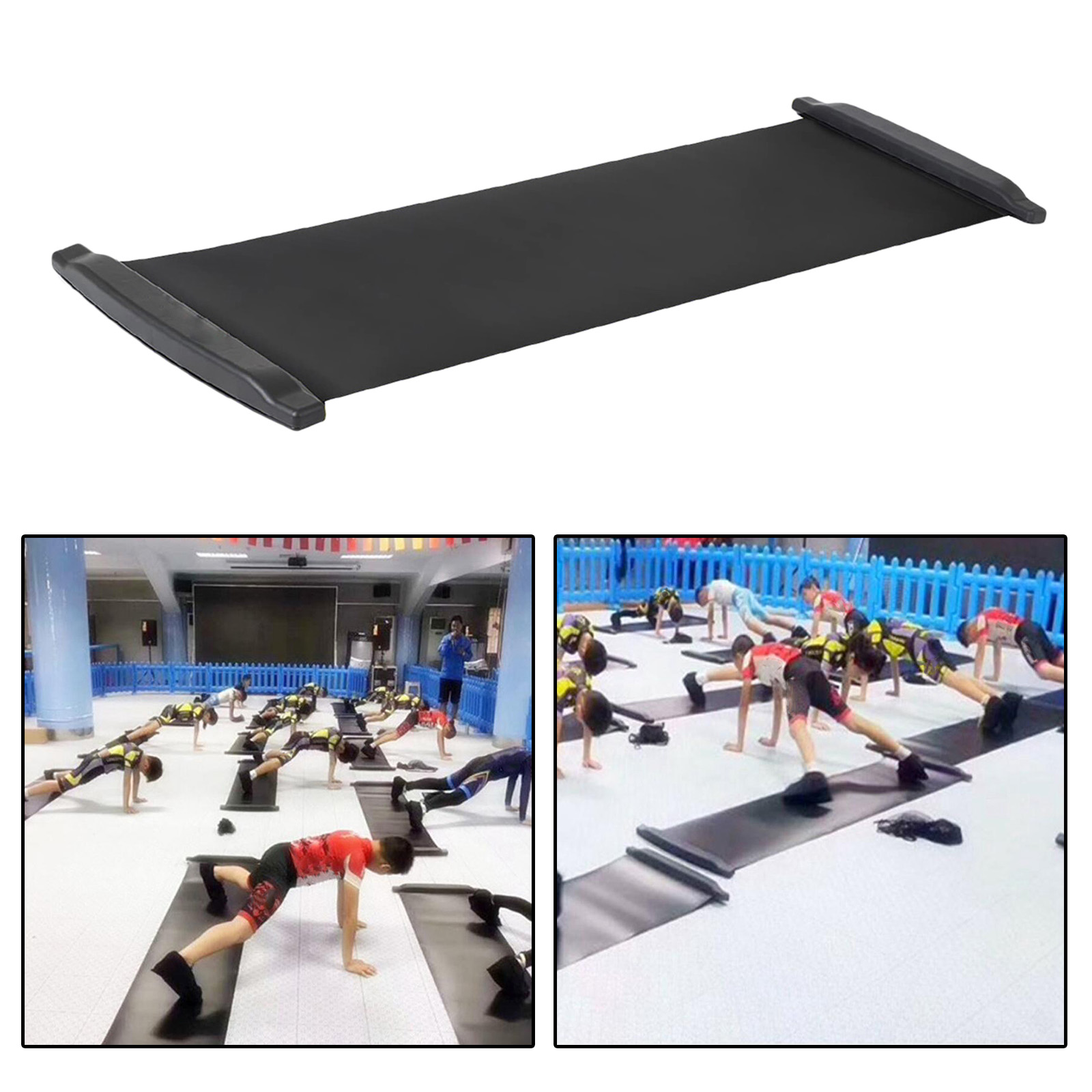 Slide Board W/ End Stops Balance Training Mat Workout Trainer Core Pad