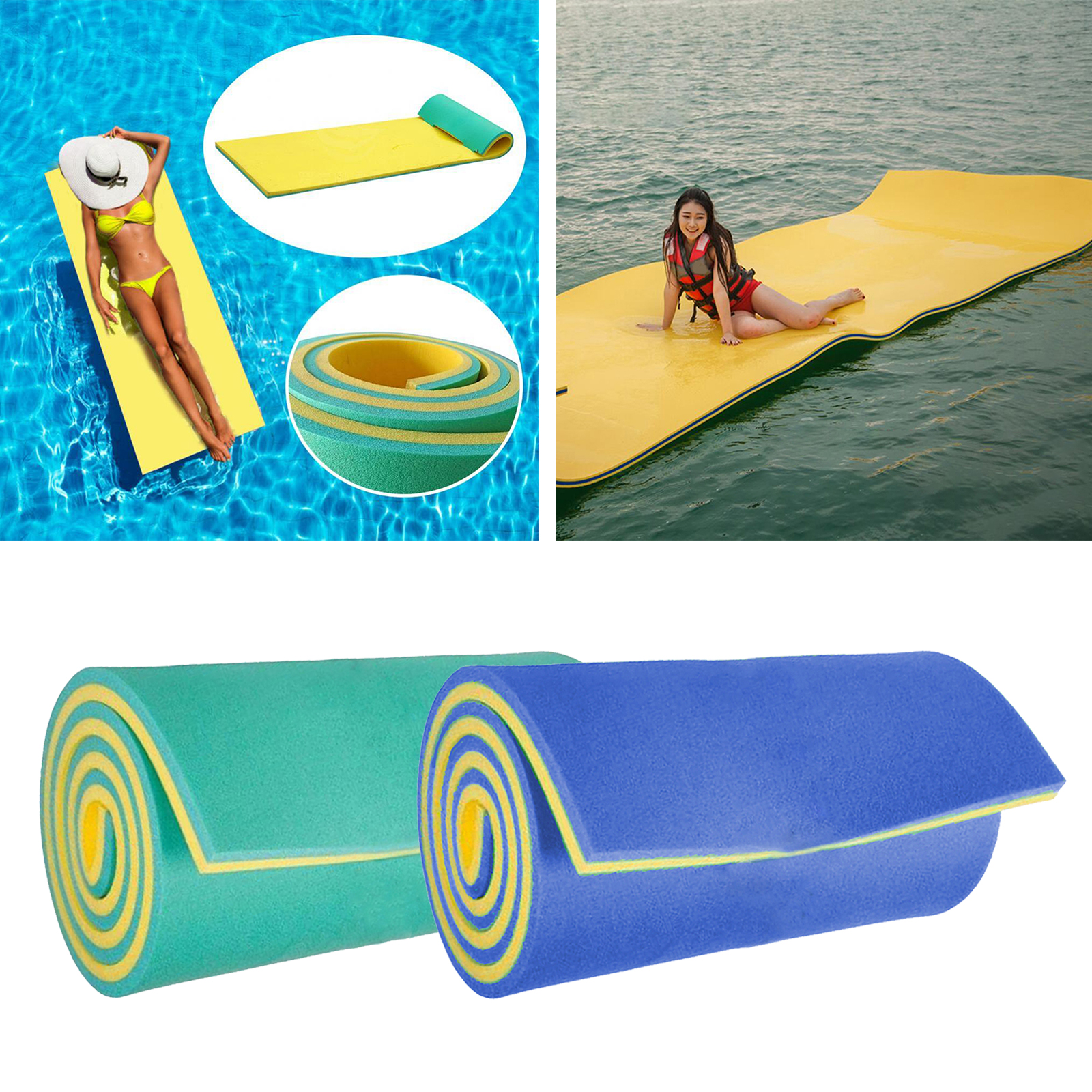 Pool Float Cushion Mat Kids Adults Weatherproof Floating Pad Mattress Oasis Game Toy River Swim Pool Floating Blanket Mattress