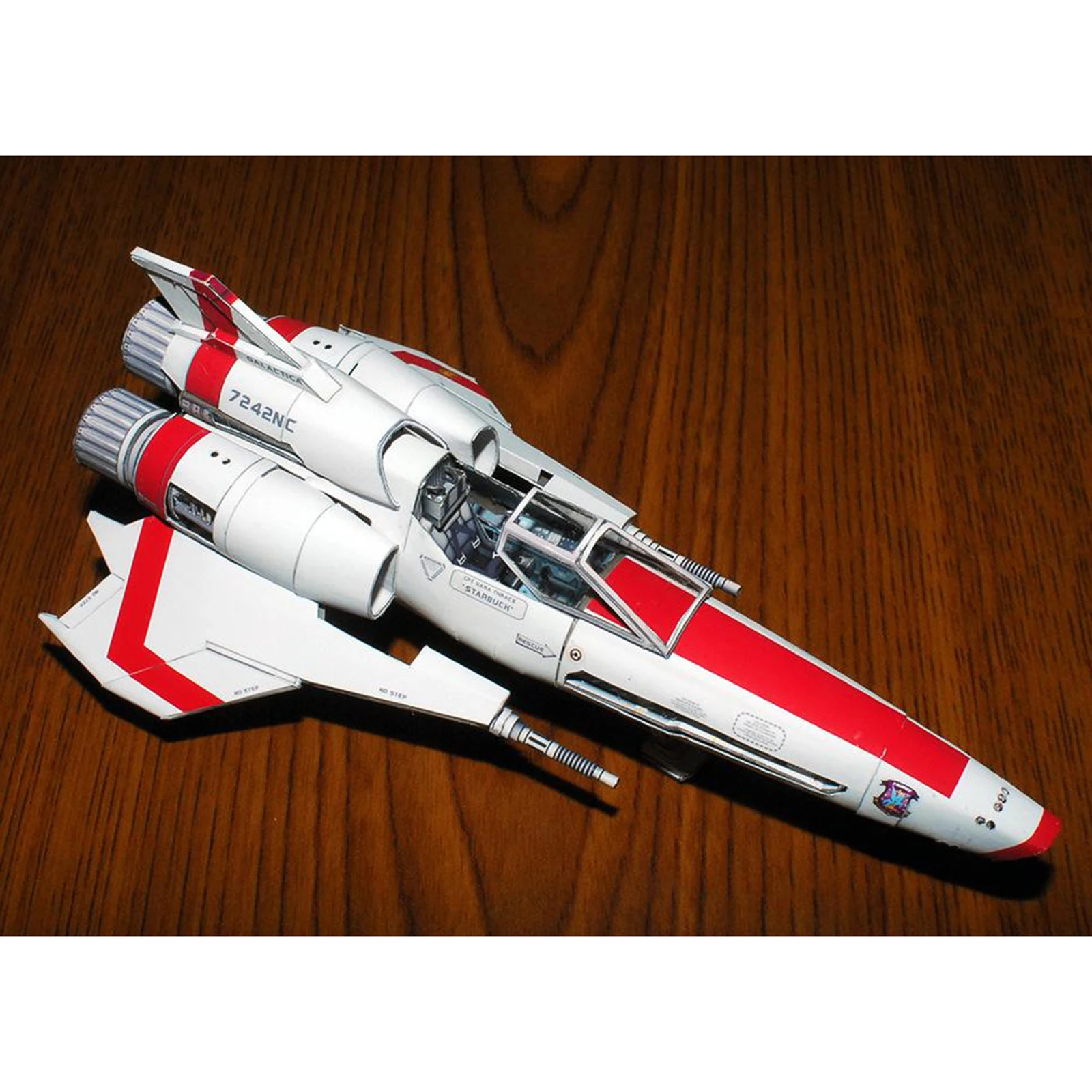Battlestar Galactica  Mk II Ship 3D Paper Model Kit Spaceship DIY Spacecraft Crafts, 15x9cm, not suitable for novices.