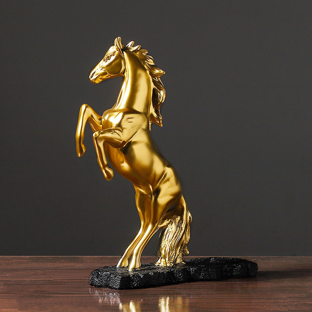 Modern Horse Wine Rack Display Stand Ornaments Golden Animal Figurine Countertop Wine Storage Cabinet Wine Bottle Holder