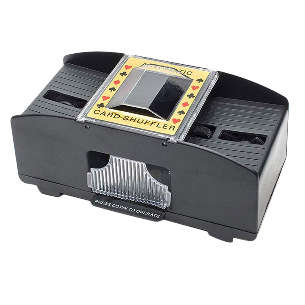 2 Deck Automatic Playing Card Shuffler Battery Operated Electric Shuffler