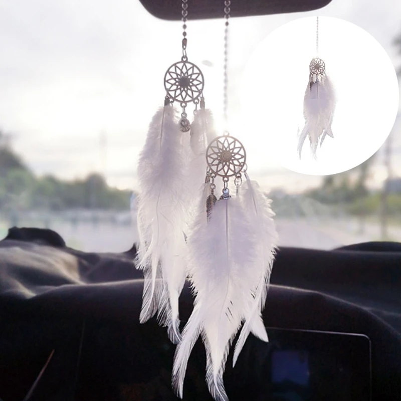 Details about   1Pc Feather Dream Catcher Car Interior Pendant Home Wall Hanging Ornaments 