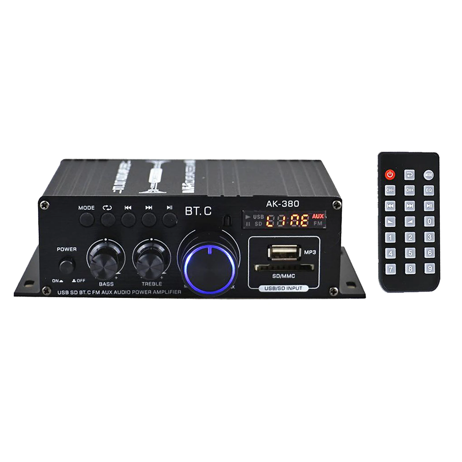 AK380 400W + 400W Audio Power Amplifier 2-Channel for Car Theater PA System