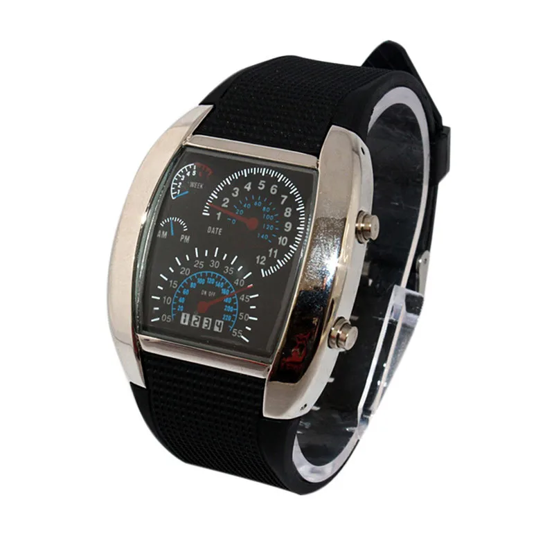 Men's watch fashion cool watch Sports LED analog car speedometer digital watch men's gift watch Montre homme