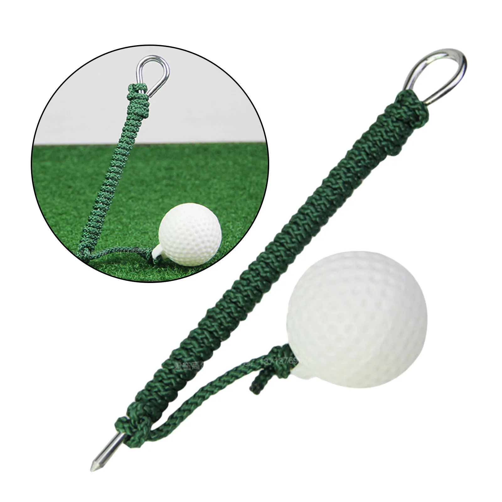 Golf Practice Ball Easy Carry Backyard Grass Ground Golf Rope Ball Accessory Simple Operation Training Rope Ball