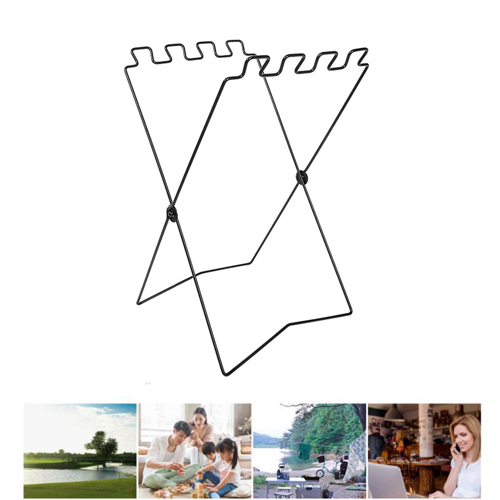 Folding Trash Bag Holder Stand Outdoor Countertop Waste Sorting Bin Rack Garbage