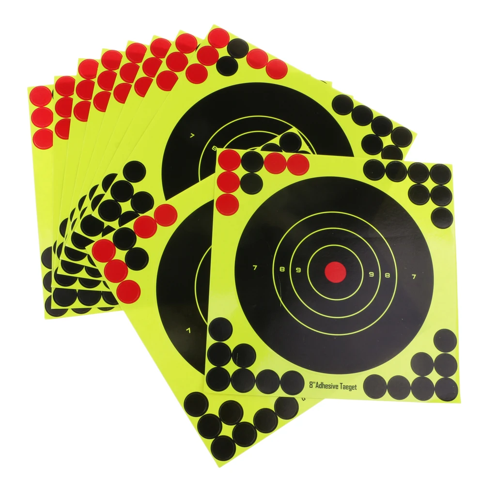 10pcs/set High Strength Adhesive Shooting Targets Splatter Sticker Outdoor/Indoor Range 8``x 8``