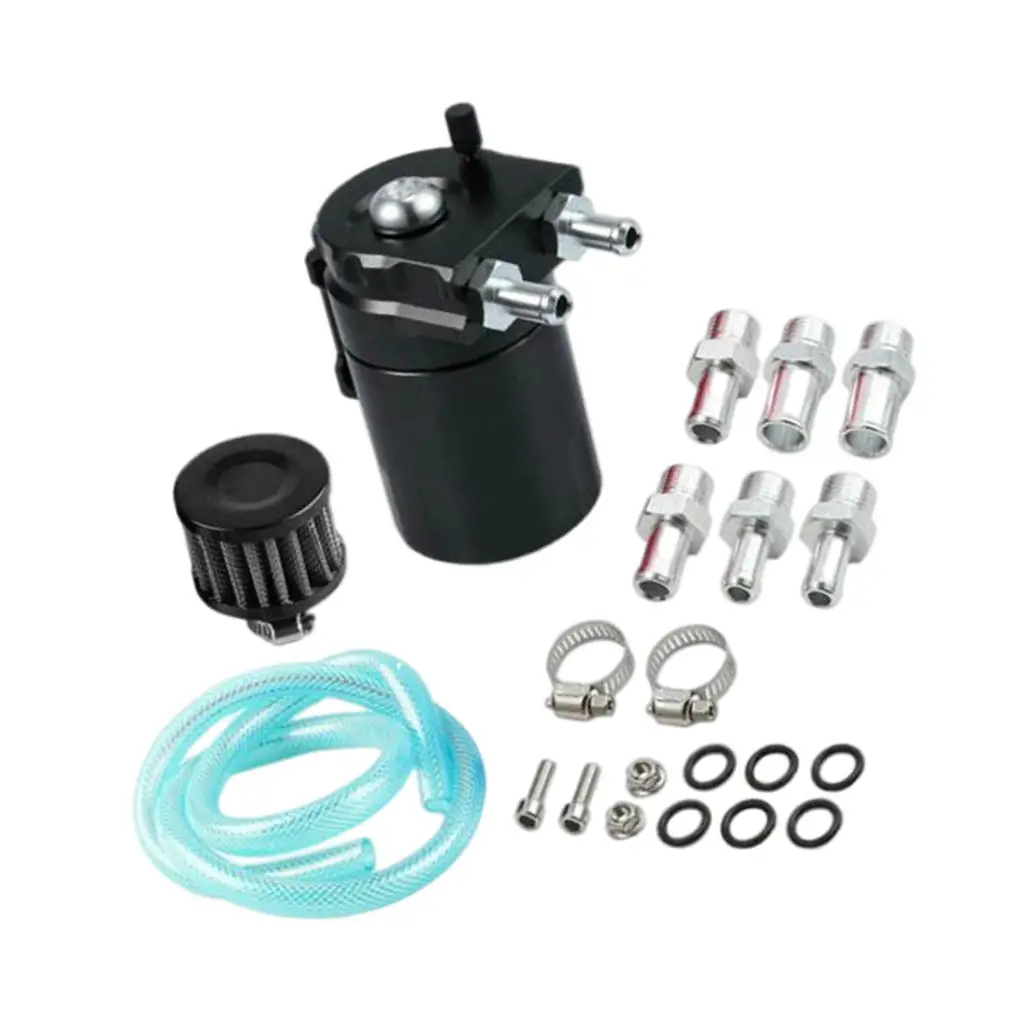 Engine Air Oil Separator Tank Reservoir Kit Polish with Breather , Increases Horsepower Aluminum , Excellent Performance Compact