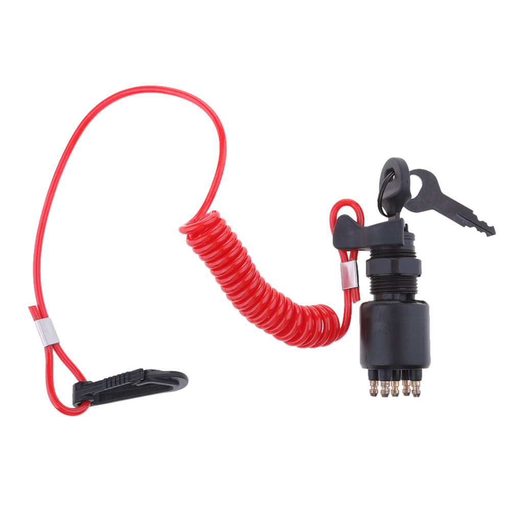 Ignition Key Switch & Safety Lanyard 5005801 Fits for Evinrude/Johnson