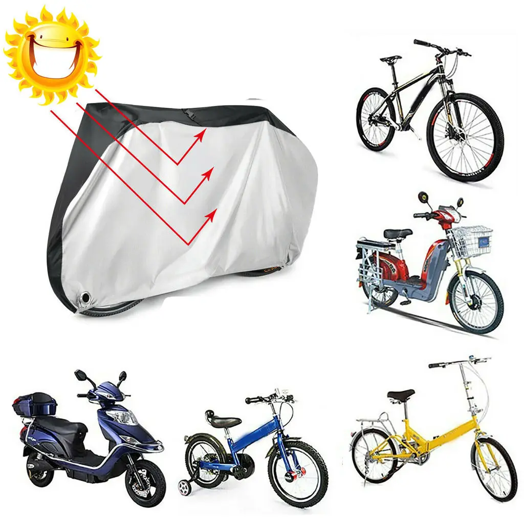 Durable Bike Cover Waterproof Outdoor Bicycle Cover 20-29`` Windproof UV Protect Cycle Scooter Protector Sheet with Lock Hole