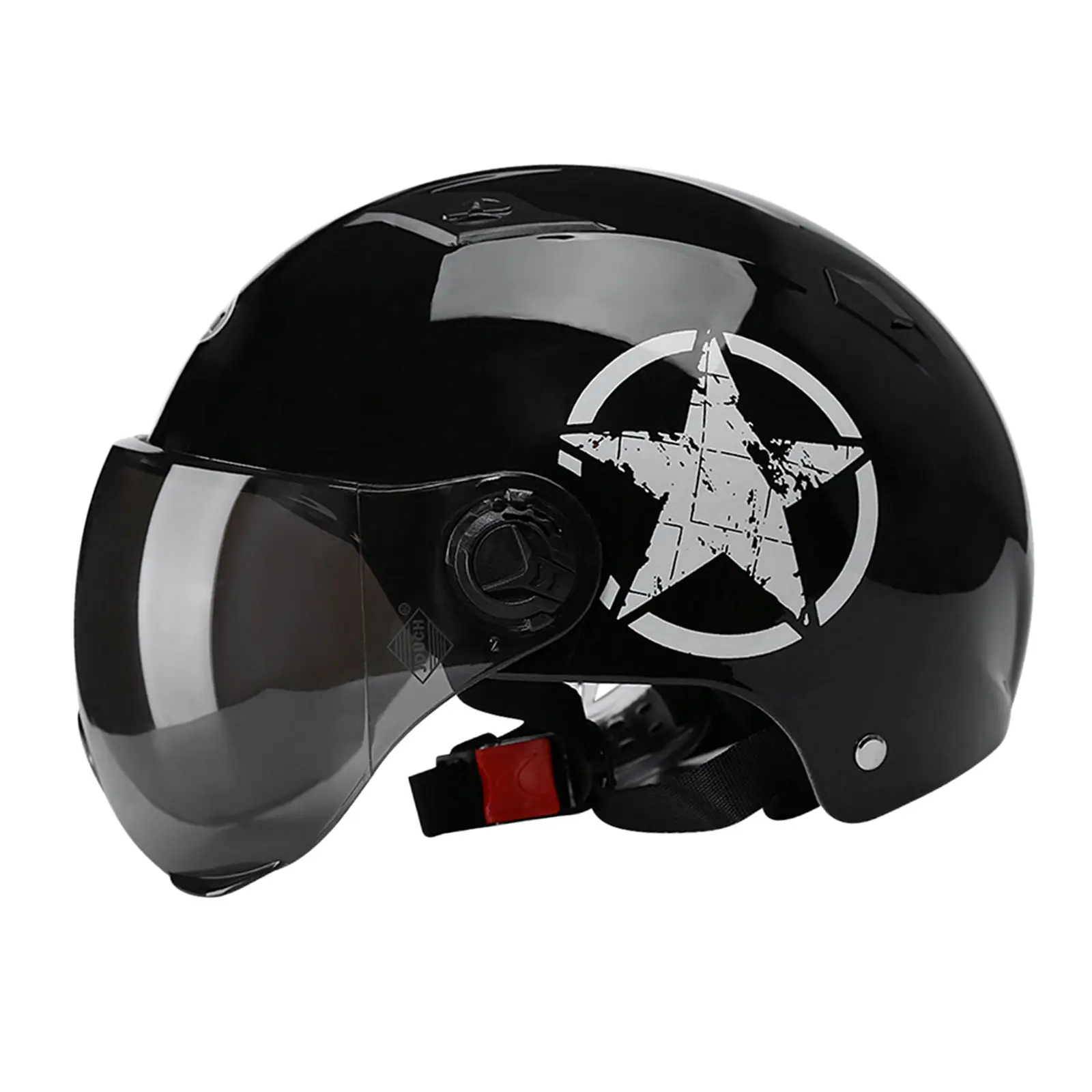 Motorcycle Half Helmets Street Bike Flip up Open Face Retractable Visor Fit for Bicycle Unisex Adult