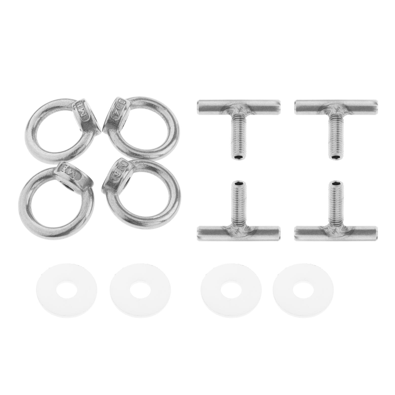 Car Locking Rail Screws Set Nut Bolt Set Locking Rail Eyelet Nut Set Mounting Parts for VW T5 T6 Multiflex Board Stainless Steel